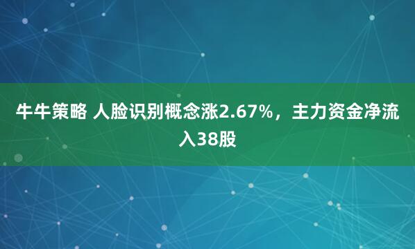牛牛策略 人脸识别概念涨2.67%，主力资金净流入38股